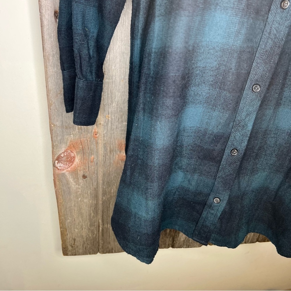 Wilfred Free Aritzia Veronica Plaid Flannel Shirt Dress Grunge Boho M - Picture 3 of 12
